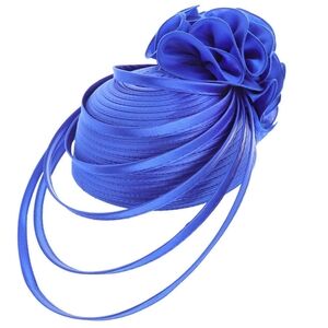Blue Swirl Fascinator Dressy Bow Church Hat Womens Derby Pillbox Fascinator